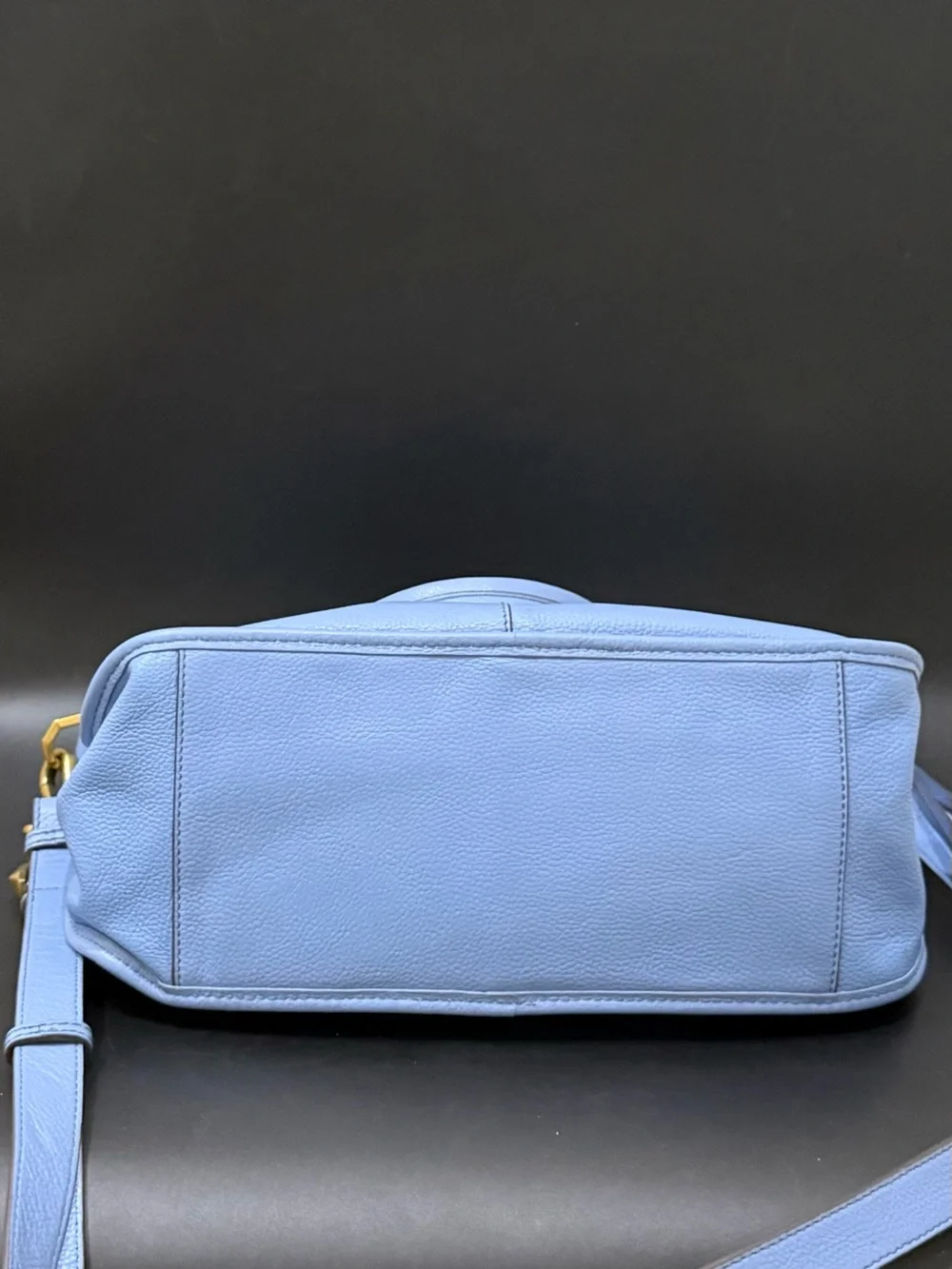 OrYANY Sarah Periwinkle Sky Blue Pebbled Leather Braided Satchel Crossbody Bag